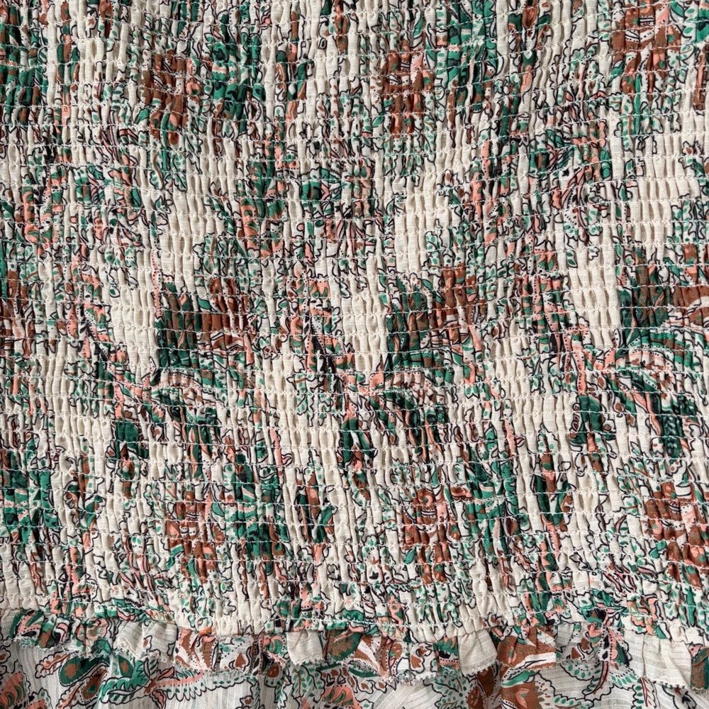 Veronica Beard Sz 10 Paisley Smocked  Melodie Mini Skirt 100% Cotton Ruffles - Picture 7 of 8